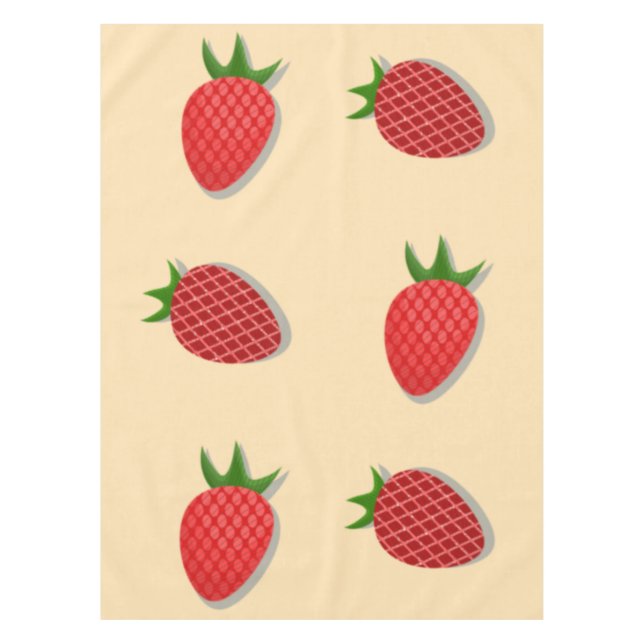 Strawberry pattern for fruit summertime good vibes tablecloth (Front)