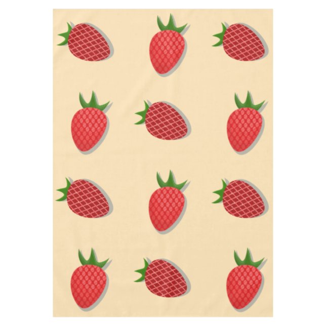 Strawberry pattern for fruit summertime good vibes tablecloth (Front)