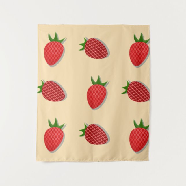 Strawberry pattern for fruit summertime good vibes tapestry (Front)