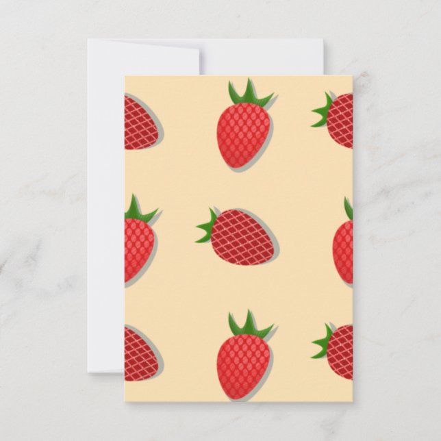 Strawberry pattern for fruit summertime good vibes thank you card (Front)