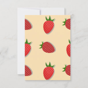Strawberry pattern for fruit summertime good vibes thank you card