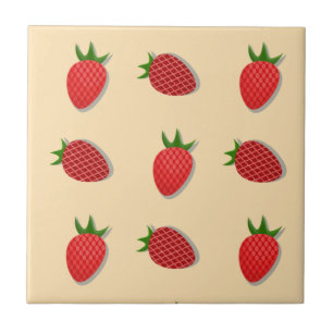 Strawberry pattern for fruit summertime good vibes tile
