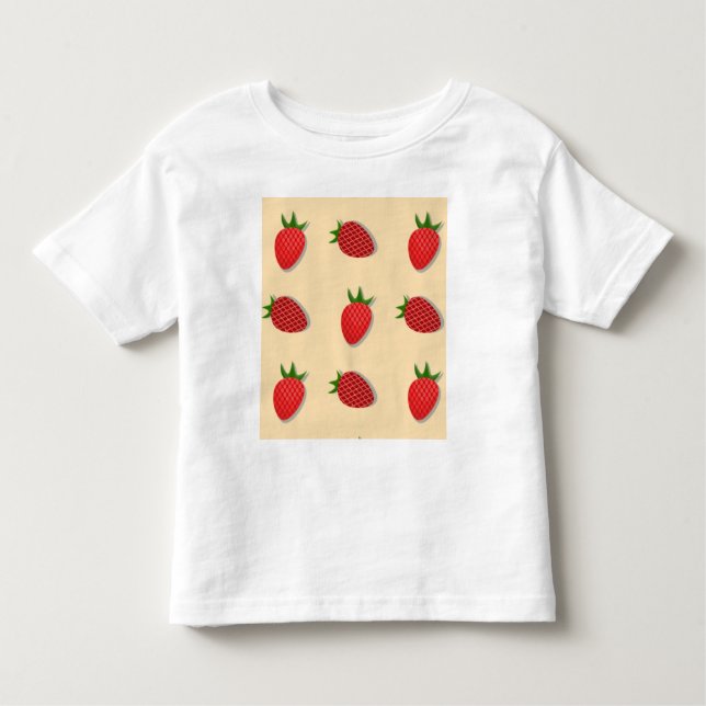 Strawberry pattern for fruit summertime good vibes toddler T-Shirt (Front)