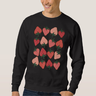 Strawberry Pattern Fruitarian Berry Strawberries F Sweatshirt