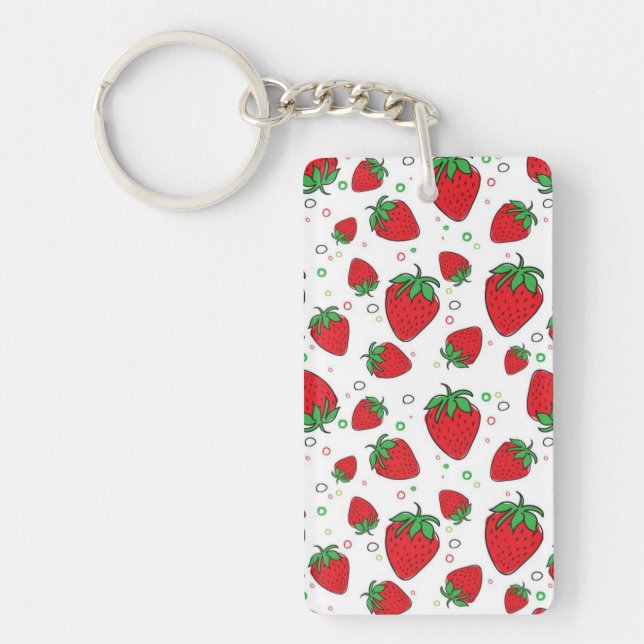 Strawberry pattern key ring (Front)