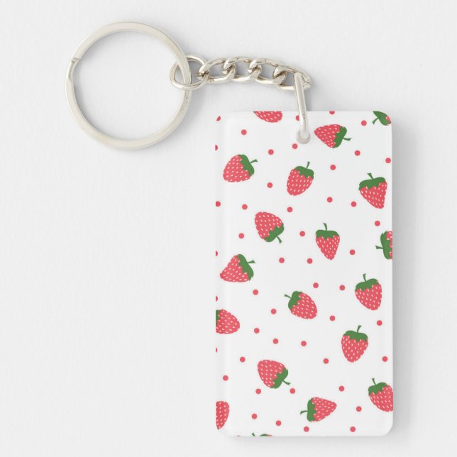 Strawberry pattern key ring (Front)