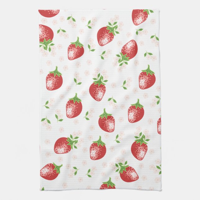 Strawberry Pattern Kitchen Towels (Vertical)