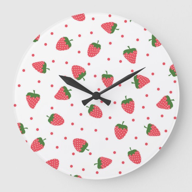 Strawberry pattern large clock (Front)
