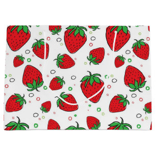 Strawberry pattern large gift bag