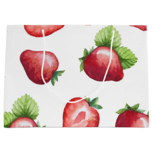 Strawberry pattern large gift bag