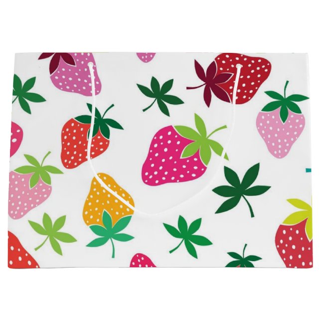 Strawberry pattern large gift bag (Front)