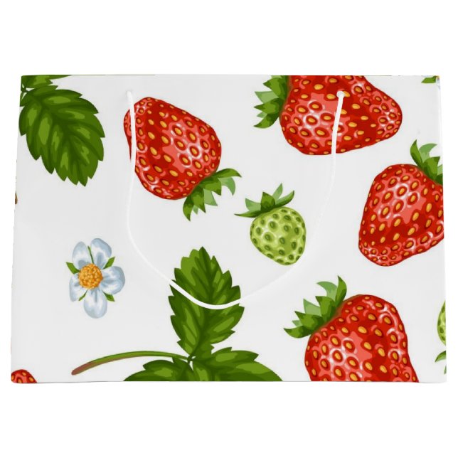 Strawberry pattern large gift bag (Front)
