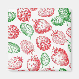Strawberry pattern magnet
