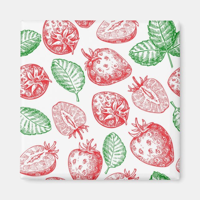 Strawberry pattern magnet (Front)