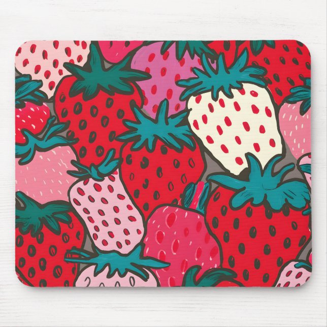 Strawberry Pattern Mouse Pad (Front)
