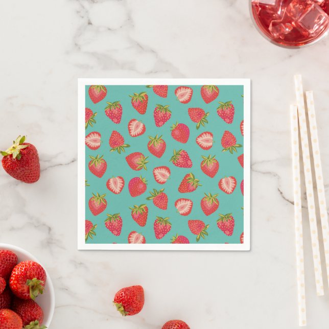 Strawberry pattern napkin (Insitu)