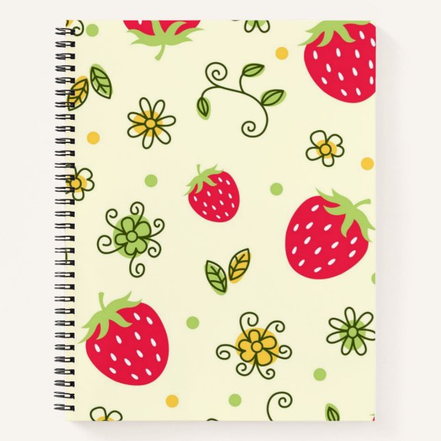 Strawberry pattern notebook (Front)