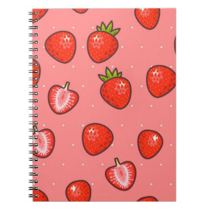 Strawberry pattern notebook
