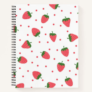 Strawberry pattern notebook