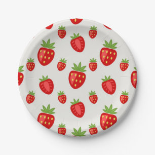 Strawberry pattern paper plate