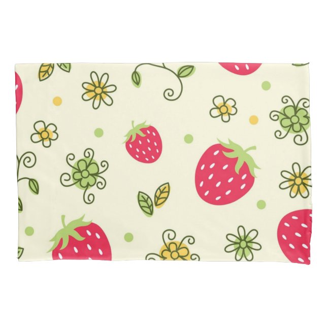Strawberry pattern pillowcase (Front)
