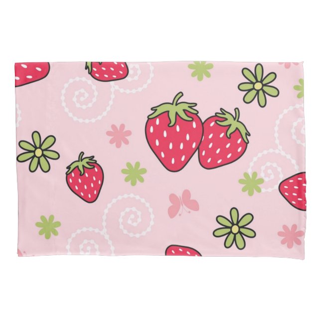Strawberry pattern pillowcase (Front)