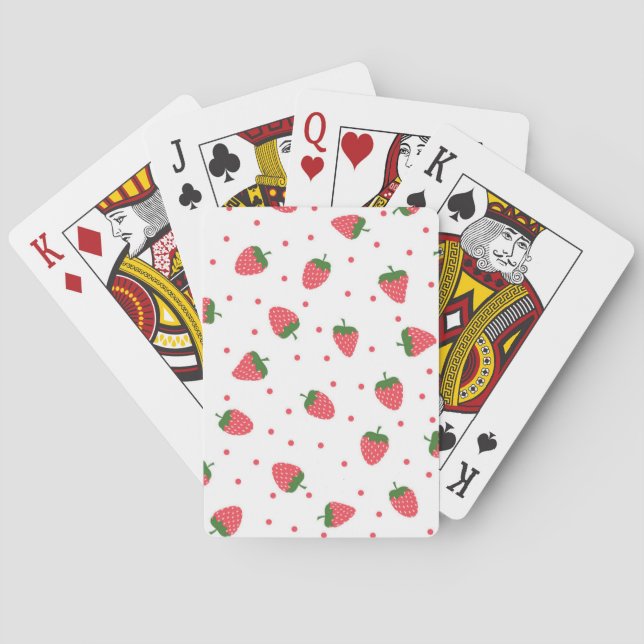 Strawberry pattern playing cards (Back)