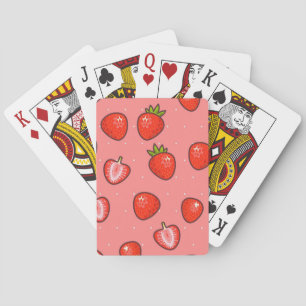 Strawberry pattern playing cards