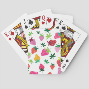 Strawberry pattern playing cards