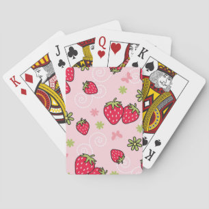 Strawberry pattern playing cards