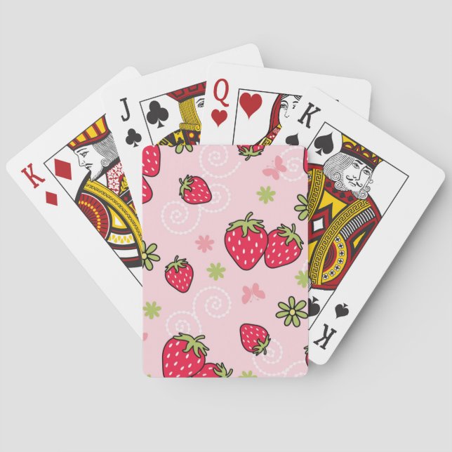 Strawberry pattern playing cards (Back)