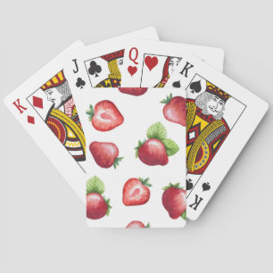 Strawberry pattern playing cards
