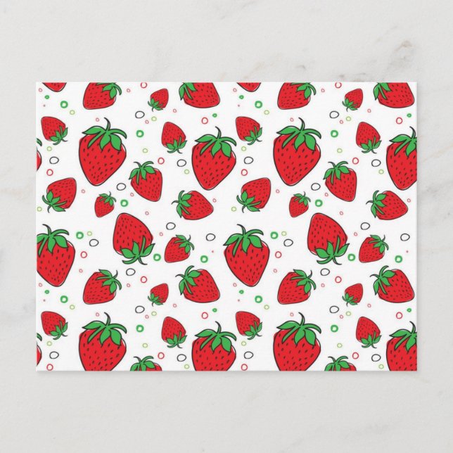 Strawberry pattern postcard (Front)