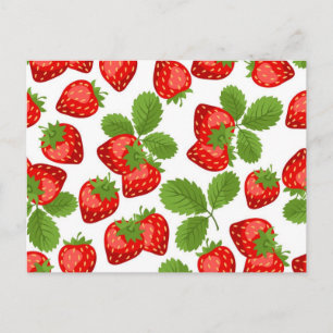 Strawberry pattern postcard