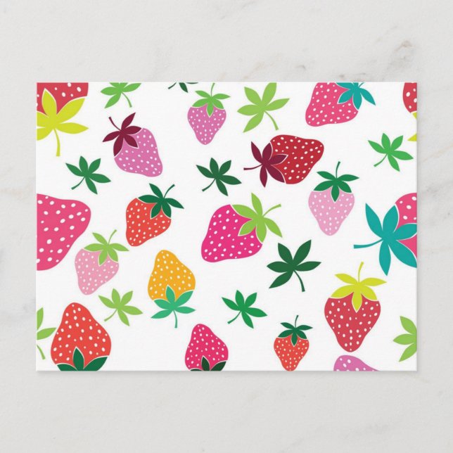 Strawberry pattern postcard (Front)