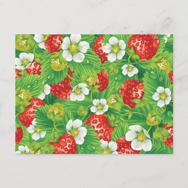 Strawberry pattern postcard (Front)