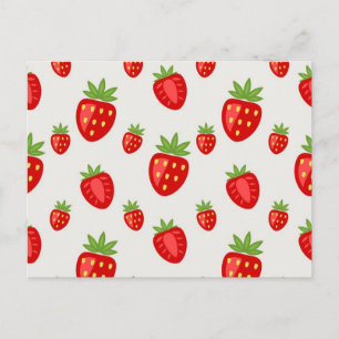 Strawberry pattern postcard
