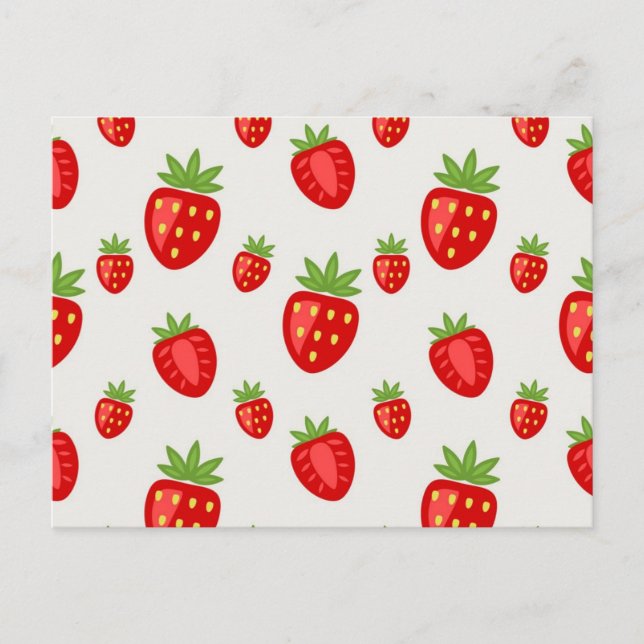 Strawberry pattern postcard (Front)