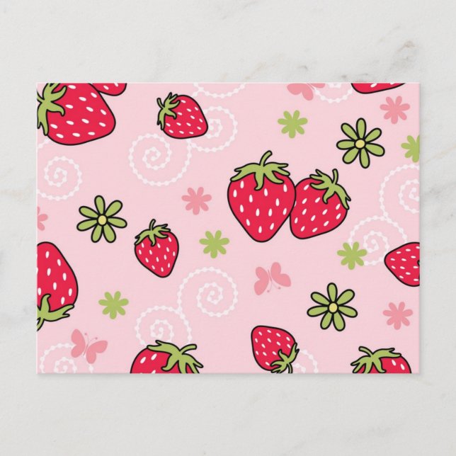 Strawberry pattern postcard (Front)