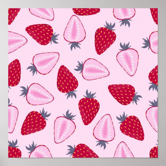 Strawberry pattern poster (Front)