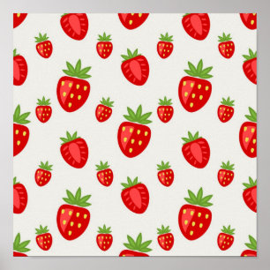 Strawberry pattern poster