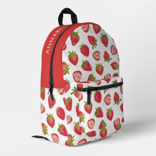 Strawberry pattern printed backpack