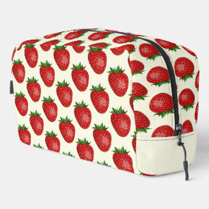 Strawberry Pattern, Red Strawberries, Fruit, Leaf Dopp Kit