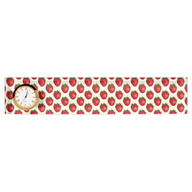 Strawberry Pattern, Red Strawberries, Fruit, Leaf Nameplate (Front)