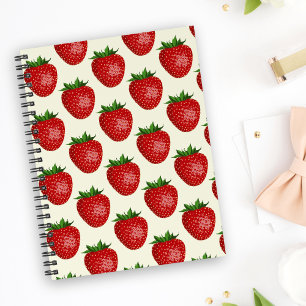 Strawberry Pattern, Red Strawberries, Fruit, Leaf Planner