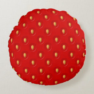Strawberry Pattern Round Cushion