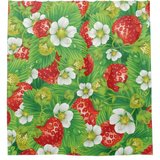 Strawberry pattern shower curtain (Front)