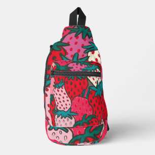 Strawberry pattern sling bag