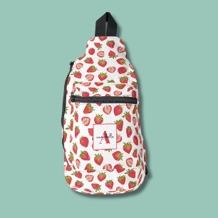 Strawberry pattern sling bag