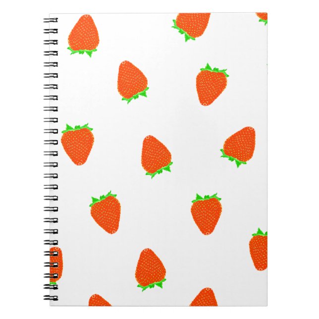 strawberry pattern spiral notebook (Front)